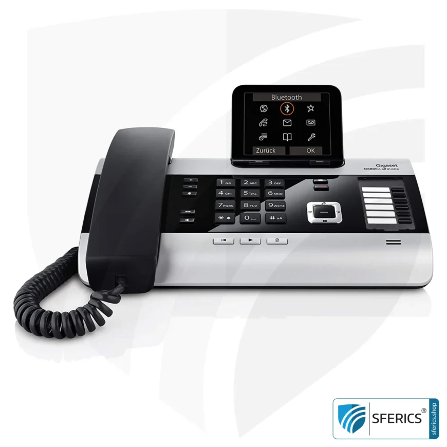 GIGASET DX800A Telefon, kabelgebunden | strahlungarm durch ECO DECT+ | analog, digital, VoIP, Anrufbeantworter