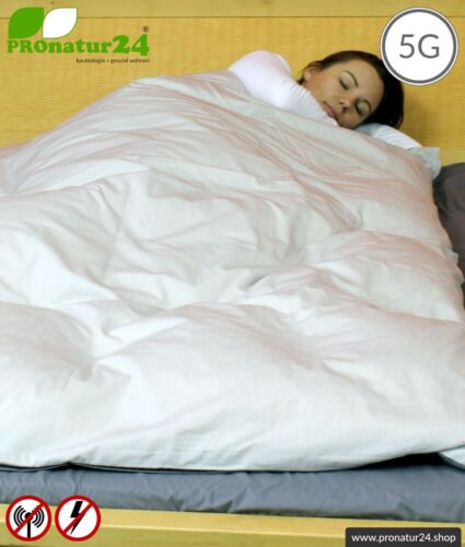 Abschirmende Bettwäsche TBL mit Abschirmung gegen HF Elektrosmog bis zu 41 dB (WLAN, Handy). Erdbar. Wirkungsvoll gegen 5G!