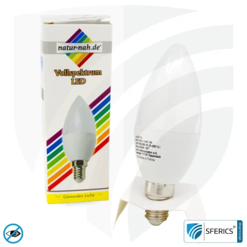 4,5 Watt LED Vollspektrum Kerze | Hell wie 45 Watt, 350 Lumen | CRI 95 | flimmerfrei | Tageslicht | E14 | Business Qualität