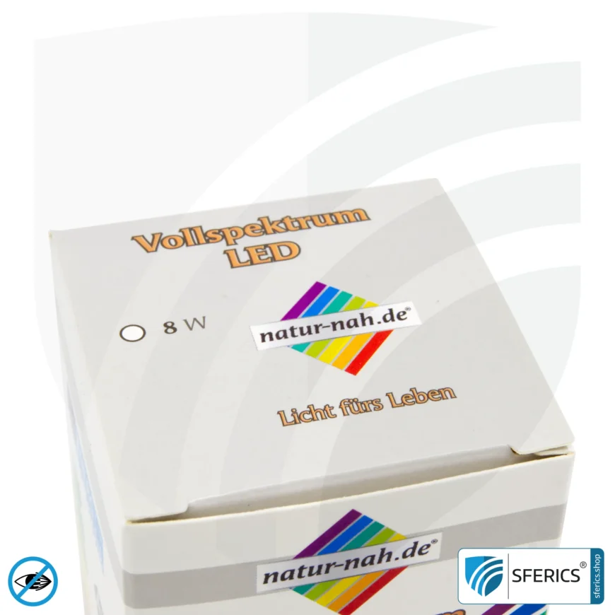 8 Watt LED Vollspektrum | Hell wie 60 Watt, 560 Lumen | CRI 95 | flimmerfrei | Tageslicht | E27 | Business Qualität