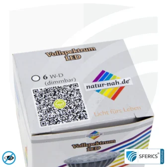 6 Watt LED Spot Vollspektrum | Hell wie 35 Watt, 450 Lumen | CRI 95 | dimmbar | flimmerfrei | Tageslicht | GU5.3 (MR16) | Business Qualität
