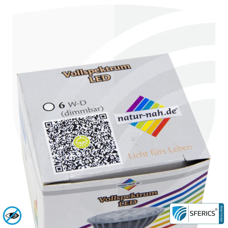 6 Watt LED Spot Vollspektrum | Hell wie 35 Watt, 450 Lumen | CRI 95 | dimmbar | flimmerfrei | Tageslicht | GU5.3 (MR16) | Business Qualität