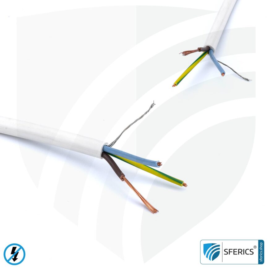 (H)05VV-F3G geschirmtes und sehr biegsames Elektrokabel | 3x 0,75 mm | für nicht ortsgebundene, mobile Verbraucher | flexible Leitung zur Begrenzung elektrischer Wechselfelder NF
