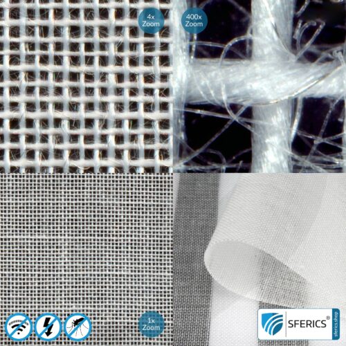 EVOLUTION Abschirmstoff | ideal zur Herstellung von Vorhängen und Baldachinen | HF Schirmdämpfung gegen Elektrosmog bis zu 31 dB | TÜV-SÜD qualitätsgeprüft