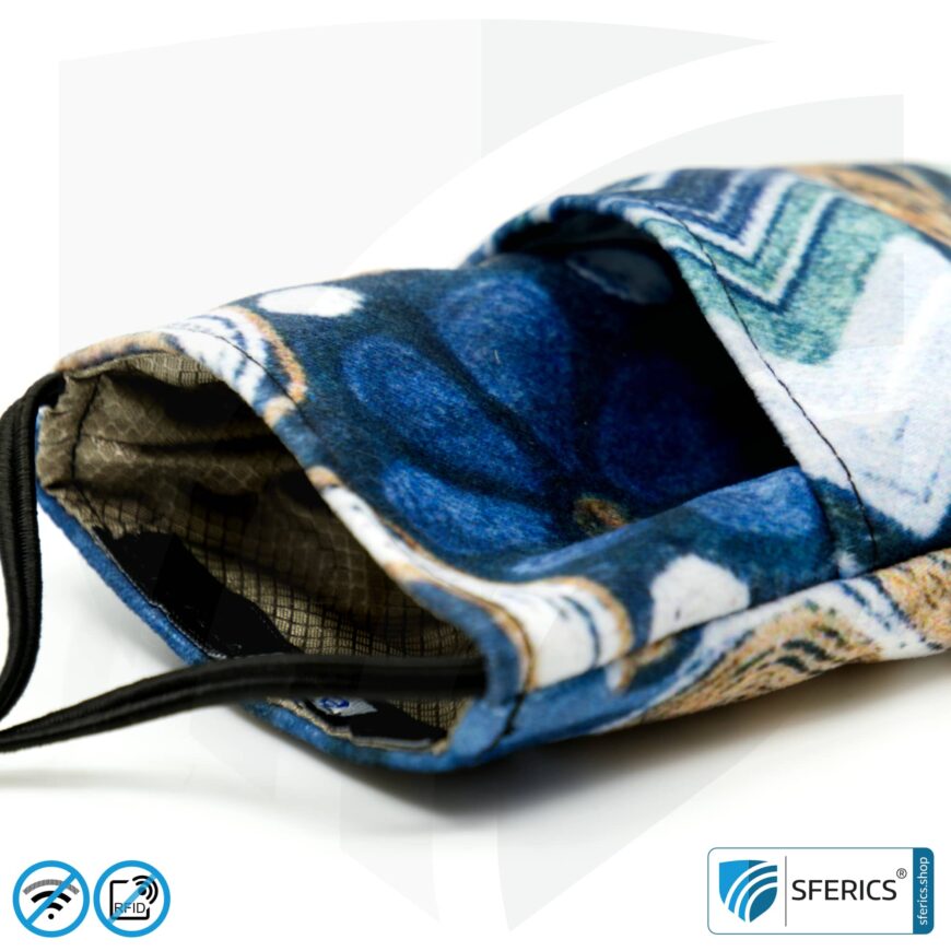 Handyhülle eWall für das Smartphone | FELIX.BLAU | Anti Elektrosmog inkl. 5G | 3in1 Schutz inkl. RFID Blocker | Handytasche für iPhone, Android, ... | XL