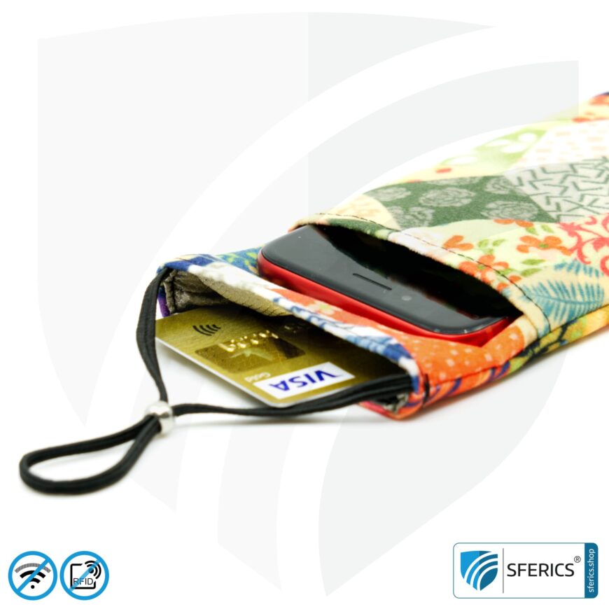 Handyhülle eWall für das Smartphone | Unikat im Design FELIX.ROSE | Anti Elektrosmog inkl. 5G | 3in1 Schutz inkl. RFID Blocker | Handytasche für iPhone, Android, ... | XL