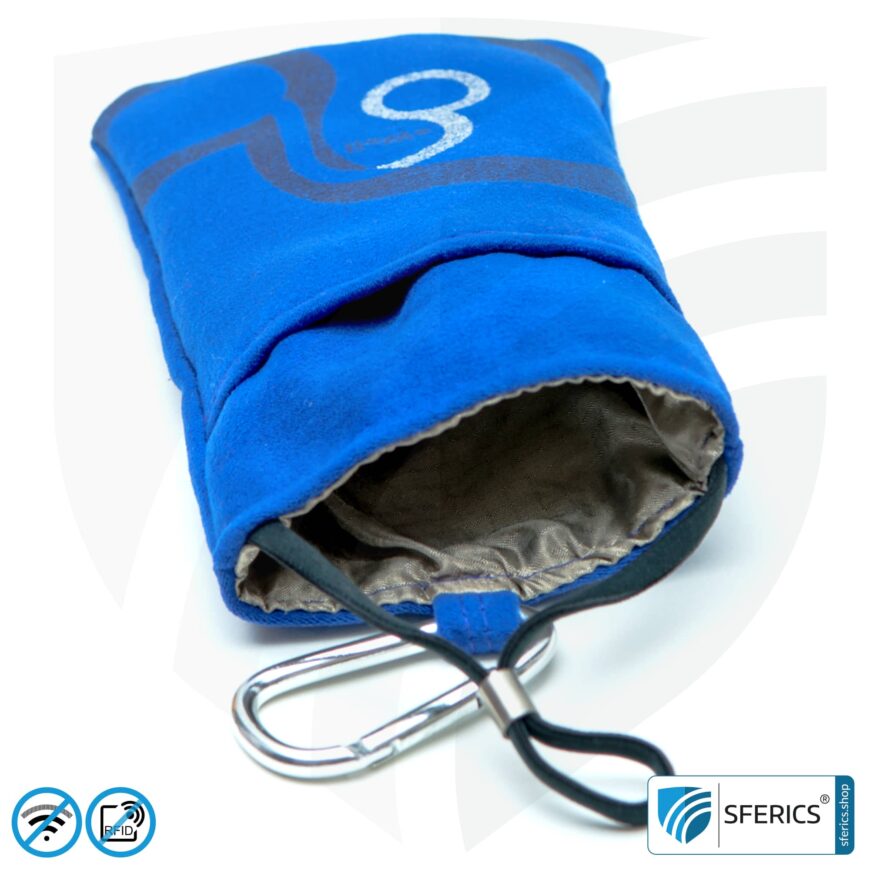Handyhülle eWall für das Smartphone | KÖNIGSBLAU | Anti Elektrosmog inkl. 5G | 3in1 Schutz inkl. RFID Blocker | Handytasche für iPhone, Android, ...