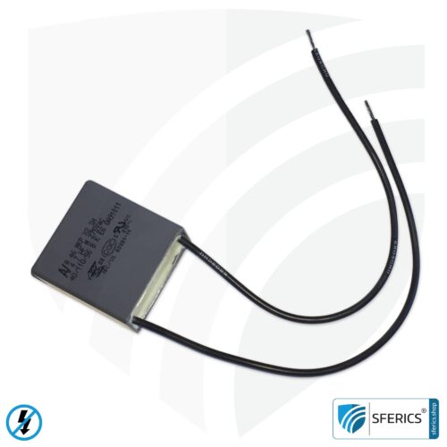 Netzfreischalter Ultima 8 | für Standbygeräte wie z.B. Rolladensteuerungen | inklusive Prüf-LED, Netzfilter x25 und Grundlastwiderstand 11 Netzfilter X25 4,7 µF | Kapazitätsfilter gegen Dirty Electricity