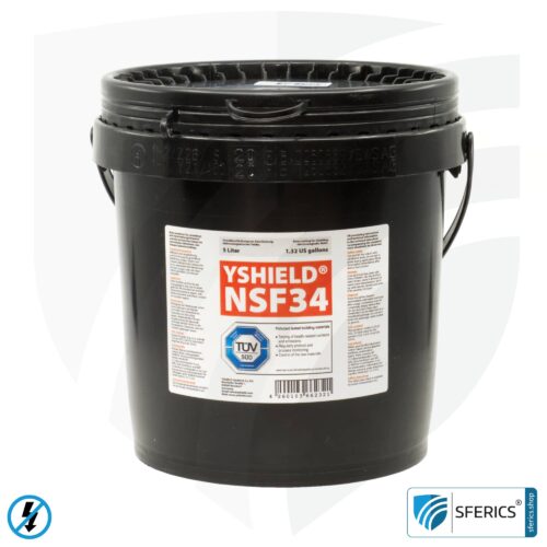 Abschirmfarbe NSF34 | NF Schirmdämpfung gegen Elektrosmog bis zu 80 dB | Schutz vor niederfrequenten elektrischen Felder (Hausstrom) | TÜV SÜD zertifiziert 9 Abschirmfarbe NSF34 | NF Schirmdämpfung gegen Elektrosmog bis zu 80 dB | Schutz vor niederfrequenten elektrischen Felder (Hausstrom) | TÜV SÜD zertifiziert