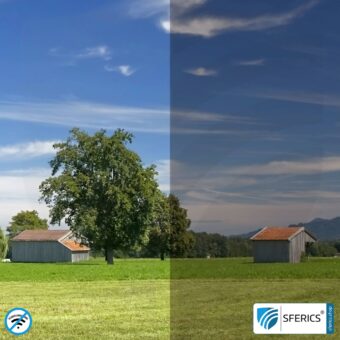 RDF25 abschirmende Fensterfolie | HF Schirmdämpfung gegen Elektrosmog bis 35 dB | 25 % Lichtdurchlässigkeit | Wirkungsvoll gegen 5G!