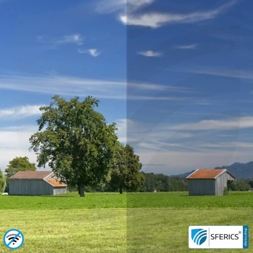 RDF62 abschirmende Fensterfolie | HF Schirmdämpfung bis zu 18 dB | 62 % Lichtdurchlässigkeit