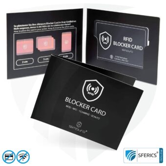 RFID NFC Blocker Karte SLIMPURO | Datenschutz für moderne Chipkarten | EC-Karte, Kreditkarte, ID-Karte, ... | bei der Geldbörse ZNAP im Set inklusive