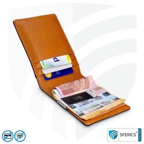 Geldbörse mit Anti RFID NFC Datenschutz | Modernes Portemonnaie für EC-Karte, Kreditkarte, ID-Karte, ... | Coole Designs für Männer und Frauen