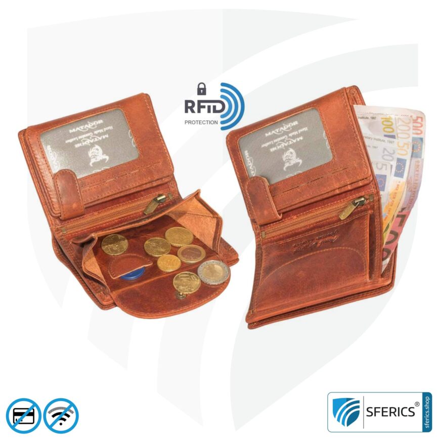 Geldbörse mit Anti RFID NFC Datenschutz | Modernes Portemonnaie für EC-Karte, Kreditkarte, ID-Karte, ... | Coole Designs für Männer und Frauen