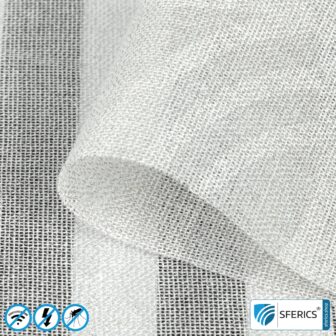 SILVER COTTON Abschirmstoff | ideal zur Herstellung von Baldachinen und Vorhängen | HF Schirmdämpfung gegen Elektrosmog bis zu 42 dB | erdbar und verfärbt sich nicht (fleckig) | Wirkungsvoll gegen 5G!