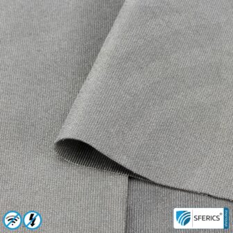 SILVER ELASTIC Abschirmstoff | ideal zur Herstellung von Bekleidung | HF Schirmdämpfung gegen Elektrosmog bis zu 51 dB | TÜV-SÜD qualitätsgeprüft. Wirkungsvoll gegen 5G!