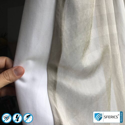 SILVER TULLE Abschirmstoff | ideal zur Herstellung von Baldachinen und Vorhängen | HF Schirmdämpfung gegen Elektrosmog bis zu 50 dB | TÜV-SÜD qualitätsgeprüft | Wirkungsvoll gegen 5G!