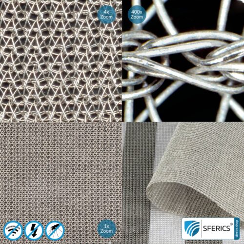 SILVER TULLE Abschirmstoff | ideal zur Herstellung von Baldachinen und Vorhängen | HF Schirmdämpfung gegen Elektrosmog bis zu 50 dB | TÜV-SÜD qualitätsgeprüft | Wirkungsvoll gegen 5G!