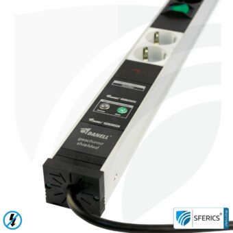 PC Steckdosenleiste 6-fach (4+2), geschirmt NF | Überspannungsschutz und Vollschutz HF Filtersystem mit Schirmdämpfung bis 80 MHz | Typ EF Schuko