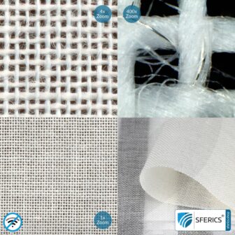 ULTIMA Abschirmstoff | ideal zur Herstellung von Vorhängen und Raumteilern | HF Schirmdämpfung gegen Elektrosmog bis zu 42 dB | TÜV-SÜD qualitätsgeprüft | 5G ready!