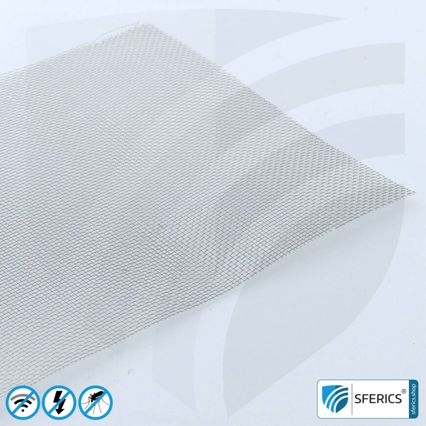 Abschirmendes Edelstahlgewebe V4A10 | HF Schirmdämpfung gegen Elektrosmog bis zu 40 dB | Zur Verlegung. 90 cm Breite. 5G ready!