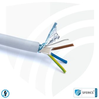(N)HXMH(St)-J 3x 1,5 mm² geschirmtes Verlegekabel | halogenfrei | weichmacherfrei | Elektrokabel zur Abschirmung elektrischer Wechselfelder NF
