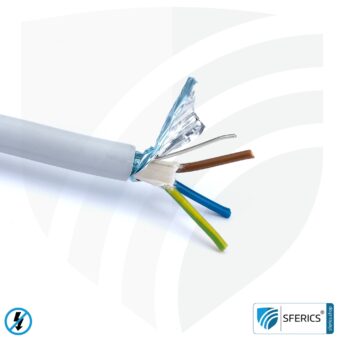 (N)HXMH(St)-J 3x 1,5 mm² geschirmtes Verlegekabel | halogenfrei | weichmacherfrei | Elektrokabel zur Abschirmung elektrischer Wechselfelder NF