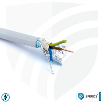 (N)HXMH(St)-J 3x 2,5 mm² geschirmtes Verlegekabel | halogenfrei | weichmacherfrei | Elektrokabel zur Abschirmung elektrischer Wechselfelder NF