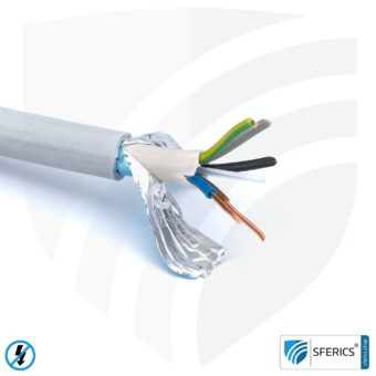 (N)HXMH(St)-J 5x 1,5 mm² geschirmtes Verlegekabel | halogenfrei | weichmacherfrei | Elektrokabel zur Abschirmung elektrischer Wechselfelder NF