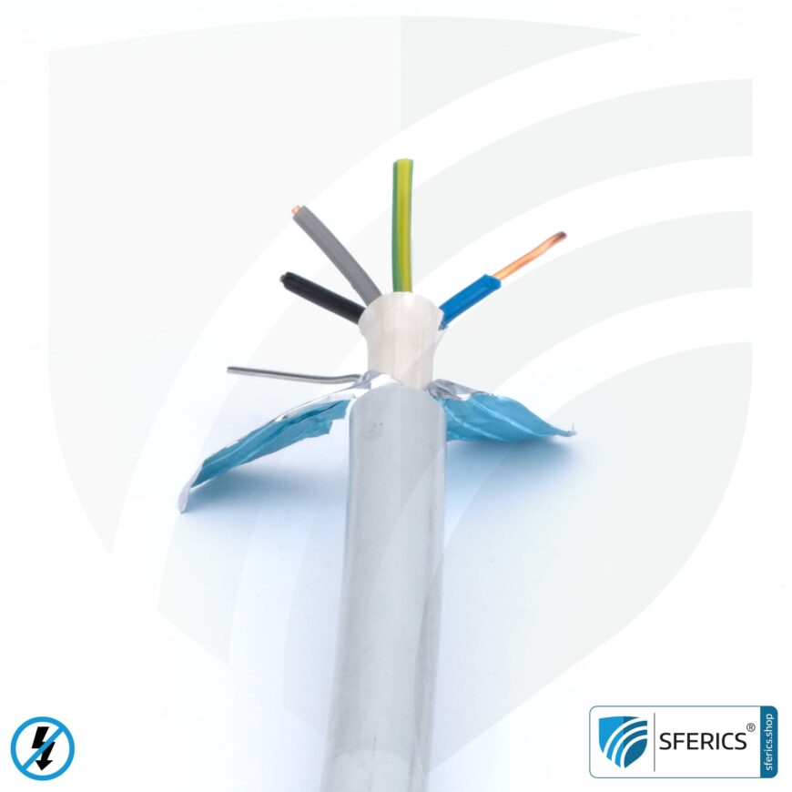 (N)HXMH(St)-J 5x 2,5 mm² geschirmtes Verlegekabel | halogenfrei | weichmacherfrei | Elektrokabel zur Abschirmung elektrischer Wechselfelder NF