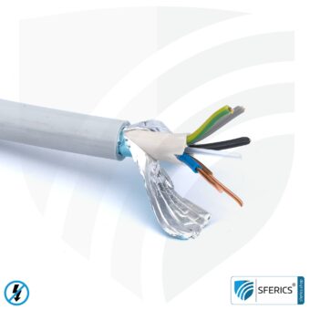 (N)HXMH(St)-J 5x 2,5 mm² geschirmtes Verlegekabel | halogenfrei | weichmacherfrei | Elektrokabel zur Abschirmung elektrischer Wechselfelder NF