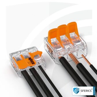 WAGO Compact Verbindungsklemme, Serie 221 | Modell 221-413 | für 3 eindrahtige, feindrahtige und mehrdrähtige Leiter | Alternative zur Lüsterklemme