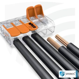 WAGO Compact Verbindungsklemme, Serie 221 | Modell 221-415 | für 5 eindrahtige, feindrahtige und mehrdrähtige Leiter | Alternative zur Lüsterklemme