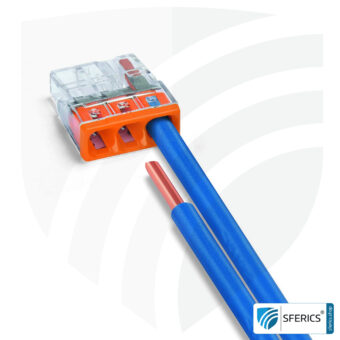 WAGO Compact Steckklemmen bzw. Verbindungsdosenklemmen | Modell 2273-203 | für 3 eindrähtige Leiter | Alternative zur Lüsterklemme