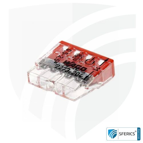 WAGO Compact Steckklemmen bzw. Verbindungsdosenklemmen | Modell 2273-204 | für 4 eindrähtige Leiter | 100 Stück | Alternative zur Lüsterklemme 9 WAGO Compact Steckklemmen bzw. Verbindungsdosenklemmen | Modell 2273-204 | für 4 eindrähtige Leiter | 100 Stück | Alternative zur Lüsterklemme