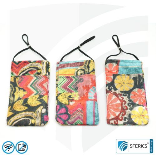 Handyhülle eWall für das Smartphone | Unikat im Design FARBEN.PRACHT | Anti Elektrosmog inkl. 5G | 3in1 Schutz inkl. RFID Blocker | Handytasche für iPhone, Android, ... | XL