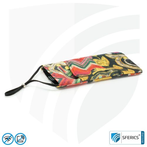 Handyhülle eWall für das Smartphone | Unikat im Design FARBEN.PRACHT | Anti Elektrosmog inkl. 5G | 3in1 Schutz inkl. RFID Blocker | Handytasche für iPhone, Android, ... | XL