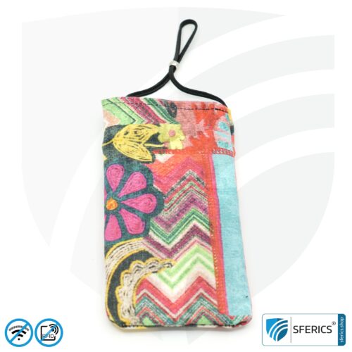 Handyhülle eWall für das Smartphone | Unikat im Design FARBEN.PRACHT | Anti Elektrosmog inkl. 5G | 3in1 Schutz inkl. RFID Blocker | Handytasche für iPhone, Android, ... | XL