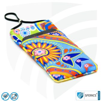 Handyhülle eWall für das Smartphone | Unikat im Design REGENBOGEN.BLUME | Anti Elektrosmog inkl. 5G | 3in1 Schutz inkl. RFID Blocker | Handytasche für iPhone, Android, ... | XL