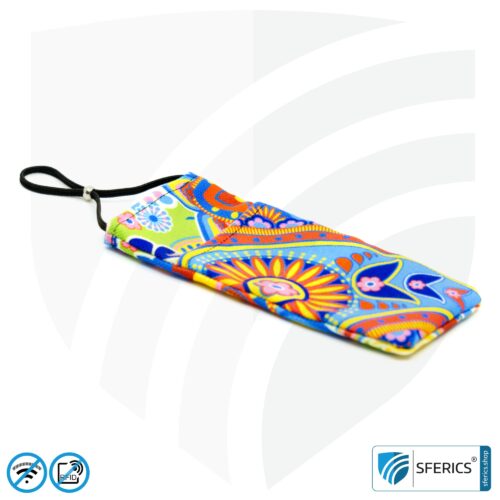Handyhülle eWall für das Smartphone | Unikat im Design REGENBOGEN.BLUME | Anti Elektrosmog inkl. 5G | 3in1 Schutz inkl. RFID Blocker | Handytasche für iPhone, Android, ... | XL