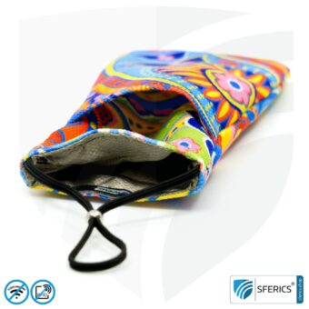 Handyhülle eWall für das Smartphone | Unikat im Design REGENBOGEN.BLUME | Anti Elektrosmog inkl. 5G | 3in1 Schutz inkl. RFID Blocker | Handytasche für iPhone, Android, ... | XL