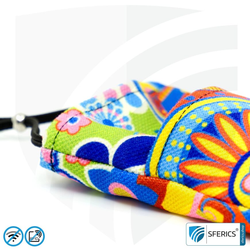 Handyhülle eWall für das Smartphone | Unikat im Design REGENBOGEN.BLUME | Anti Elektrosmog inkl. 5G | 3in1 Schutz inkl. RFID Blocker | Handytasche für iPhone, Android, ... | XL