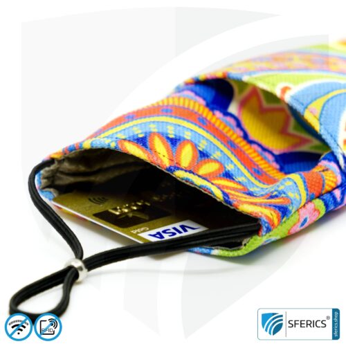 Handyhülle eWall für das Smartphone | Unikat im Design REGENBOGEN.BLUME | Anti Elektrosmog inkl. 5G | 3in1 Schutz inkl. RFID Blocker | Handytasche für iPhone, Android, ... | XXL