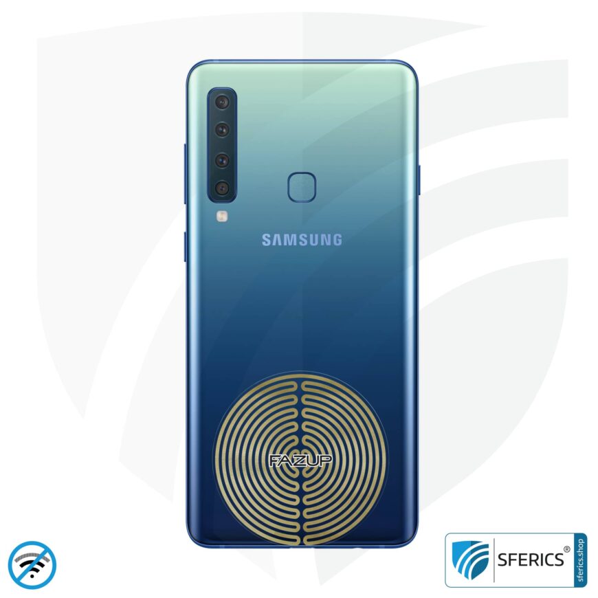 FAZUP Antennen Patch | Edition GOLD | Ferritkern fürs kabelgebundene Headset inklusive | Innovative Technologie gegen Elektrosmog | Schützt vor unnötig hoher Bestrahlung durch's eigene Mobiltelefon