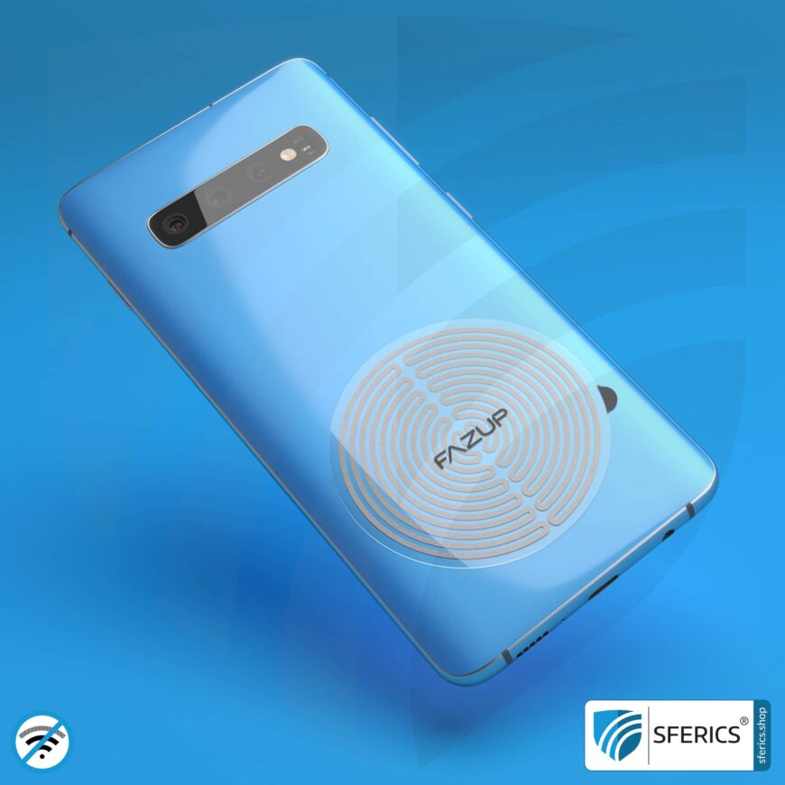 FAZUP Antennen Patch | SILBER | Innovative Technologie gegen Elektrosmog | Schützt vor unnötig hoher Bestrahlung durch’s eigene Mobiltelefon | Keine Esoterik oder Harmonisierung. Reduktion ist messbar!