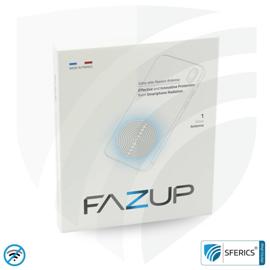 FAZUP Antennen Patch | SILBER | Innovative Technologie gegen Elektrosmog | Schützt vor unnötig hoher Bestrahlung durch’s eigene Mobiltelefon | Keine Esoterik oder Harmonisierung. Reduktion ist messbar!
