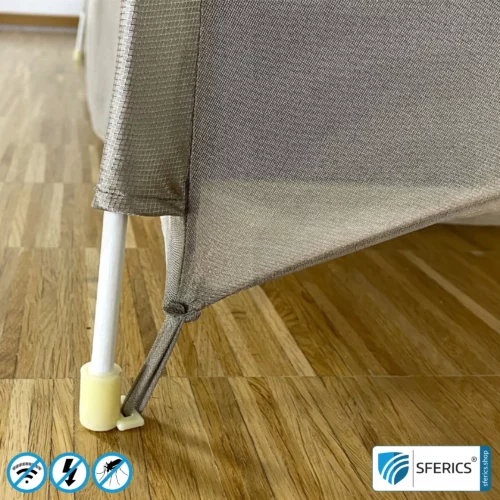 Abschirmzelt SAFECAVE | Anti Elektrosmog Vollschutz | Mobiler Strahlenschutz gegen WLAN, Handy, LTE, 5G, ... mit Wirkungsgrad über 99,99 % (42 dB) | frei stehend, ohne Deckenaufhängung | NF erdbar