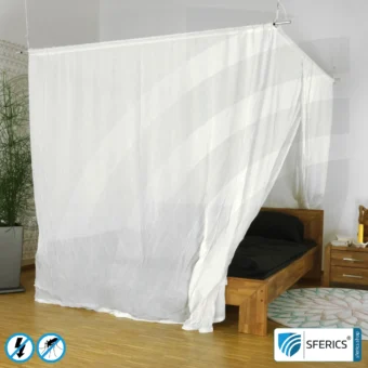 Abschirmender Baldachin Elektrosmog FUNK | DOPPELBETT bzw. GRAND KING SIZE | Abschirmung Funk bis 99,99 % (40 dB). Wirkungsvoll gegen Handystrahlung, WLAN, usw.