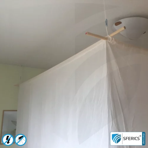 Abschirmender Baldachin Elektrosmog FUNK | DOPPELBETT bzw. GRAND KING SIZE | Abschirmung Funk bis 99,99 % (40 dB). Wirkungsvoll gegen Handystrahlung, WLAN, usw.