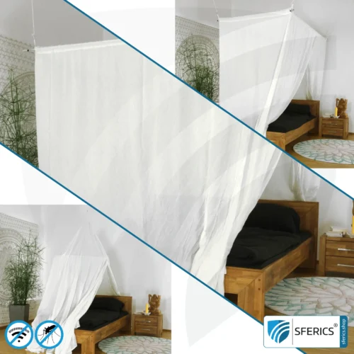 Abschirmender Baldachin Elektrosmog EMF | 99,99 % Schirmdämpfung gegen WLAN, Handystrahlung (HF Abschirmung bis 38 dB) | Einzelbett, Doppelbett, Pyramide | 5G ready! 8 Abschirmender Baldachin Elektrosmog FUNK | 3 Varianten bzw. Größen | Abschirmung Funk über 99,99 % (44 dB). Erdbar. Wirkungsvoll gegen 5G!